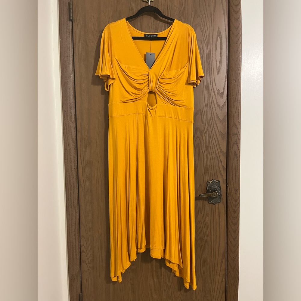 *NWT* Eloquii Mustard High Low Dress
